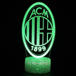 AC Milan fodbold 3D lampe  med fjernbetjening - 16 lysfarver - dæmpbar.jpg